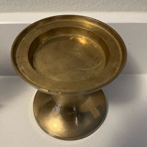 Vintage Fleur-De-Lis Matchstick Holder Wall Decor & Heavy Brass Candle Holder - Picture 8 of 14